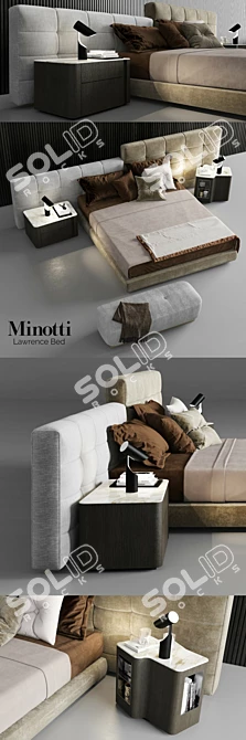 Modern Elegance: Minotti Lawrence Bed Set 3D model image 3