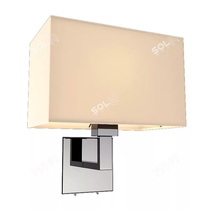 Elegant Chrome Wall Bracket with White Shade 3D model image 1