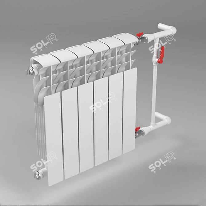 Efficient Bimetal Radiator 3D model image 1