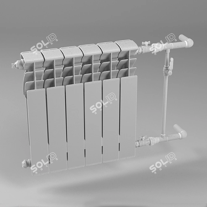 Efficient Bimetal Radiator 3D model image 3