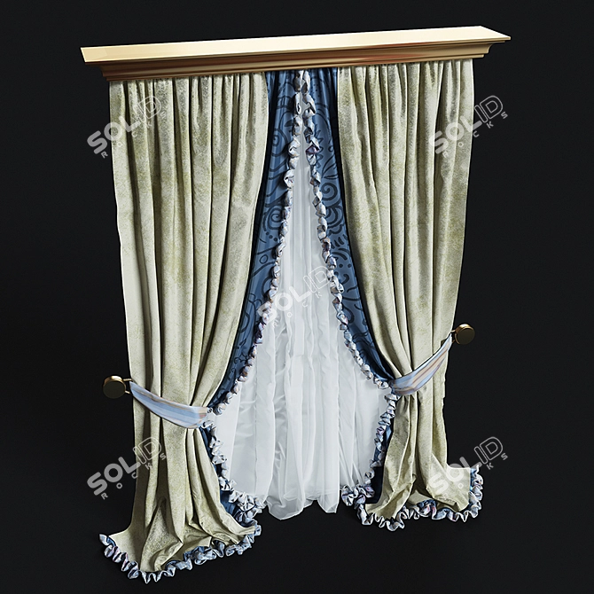 Elegant Eaves Curtain 3D model image 2