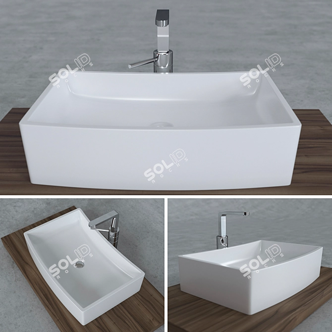 Modern Curved Washbasin Formy 3D model image 1