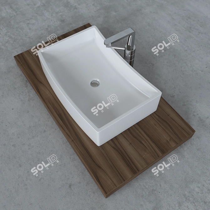 Modern Curved Washbasin Formy 3D model image 2