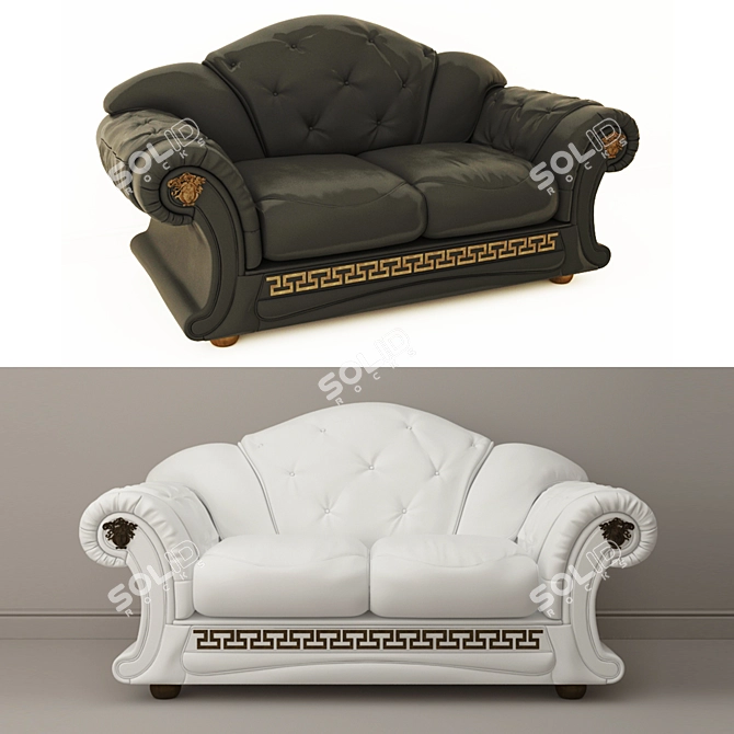 Luxury Versace Double Sofa 3D model image 1