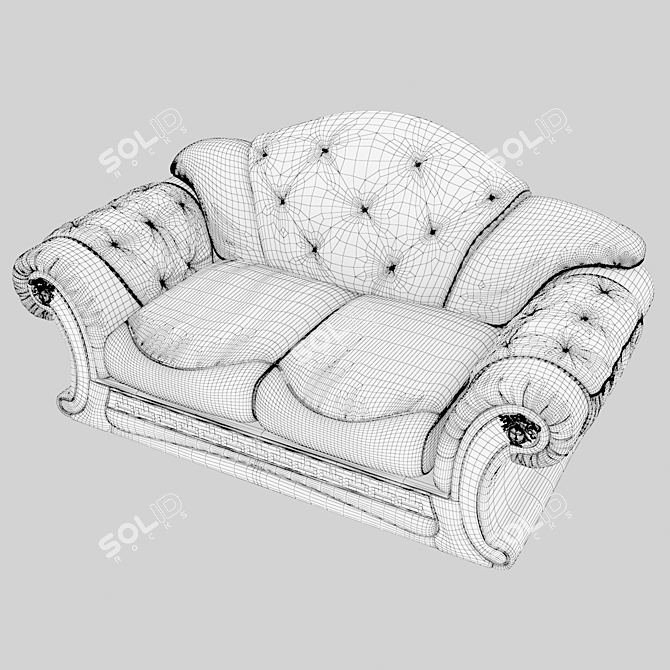 Luxury Versace Double Sofa 3D model image 2