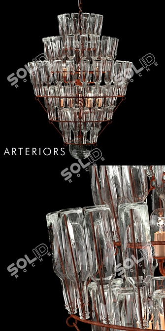 Bottle Stacked Chandelier 3D model image 2