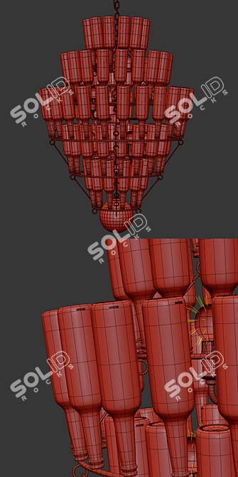 Bottle Stacked Chandelier 3D model image 3