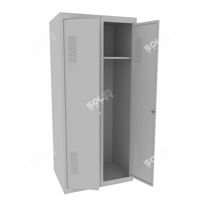 Steel Locker: Secure Storage for Personal Belongings 3D model image 1