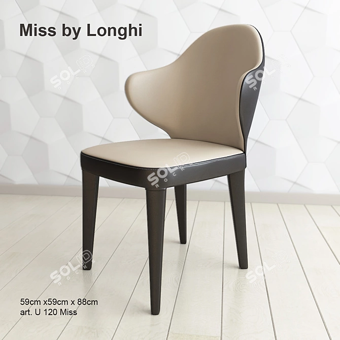 Elegant Longhi Miss Chair: Perfect Balance of Style and Comfort 3D model image 1