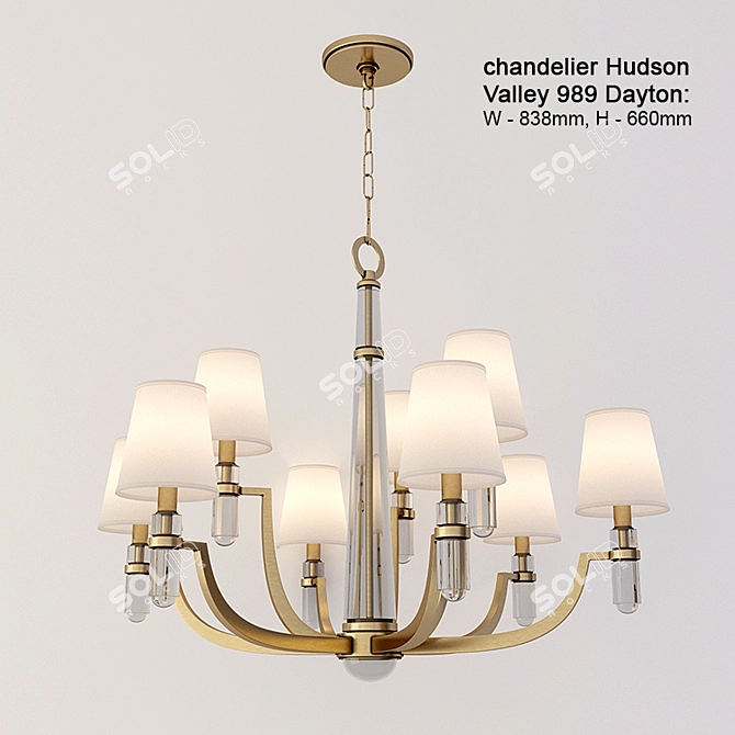 Hudson Valley Dayton Chandelier - Elegant Lighting Fixture with Multiple Size Options 3D model image 1