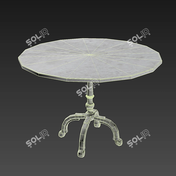 Elegant Iron Bistro Table 3D model image 2