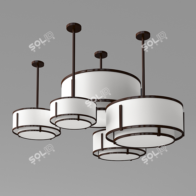 Elegant Ceiling Light 3D model image 1