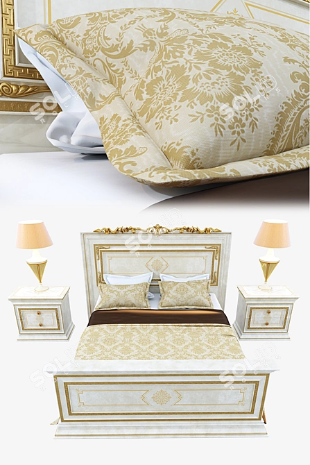 Luxury Leonardo Bed Set by Arredoclassic 3D model image 2