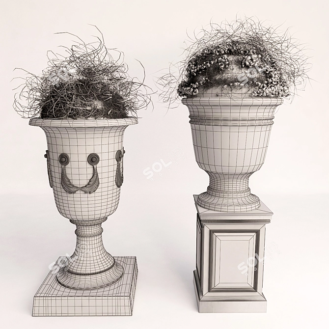 Elegant Vase Duo Set 3D model image 3