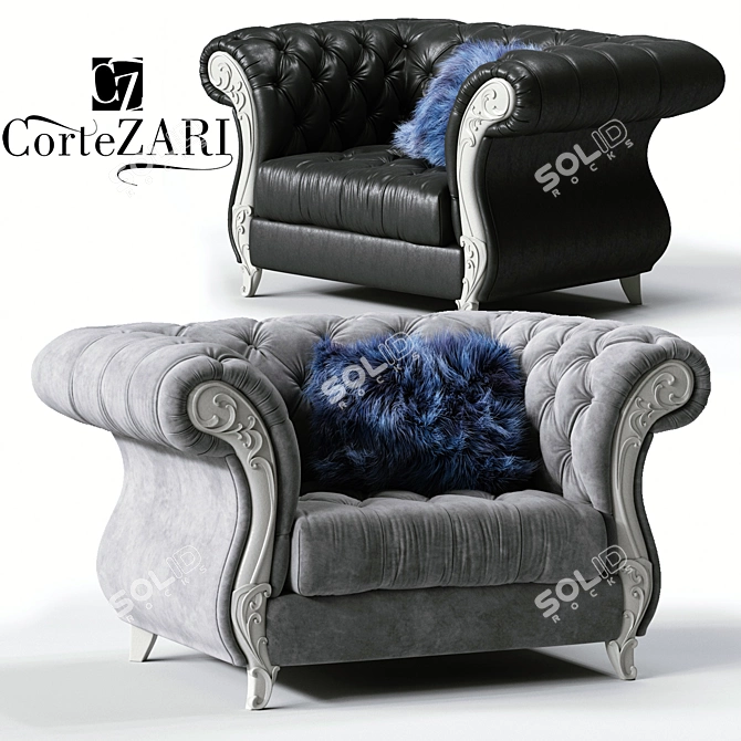 Luxurious CorteZARI GABRIEL Armchair - Perfect Blend of Style and Comfort 3D model image 1