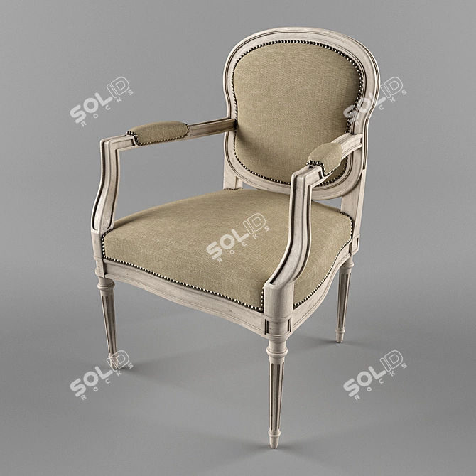 Robert Arm Chair: Stylish and Sturdy Armchair 3D model image 1