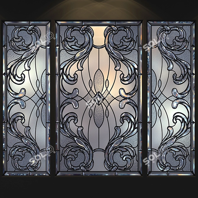 Elegant Stained Glass Set 3D model image 1