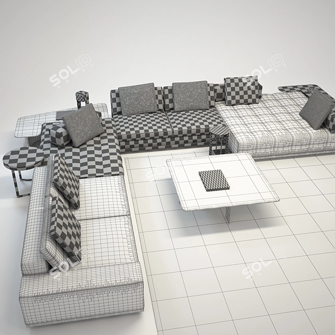 Sophisticated Minotti Lawrence Seating System 3D model image 3