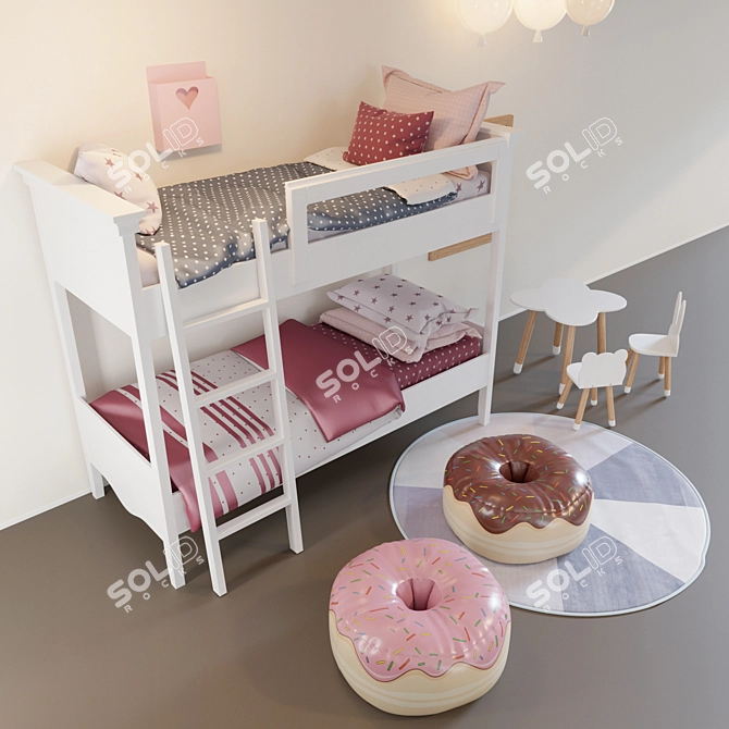 Fun & Functional Children's Furniture Set 3D model image 2