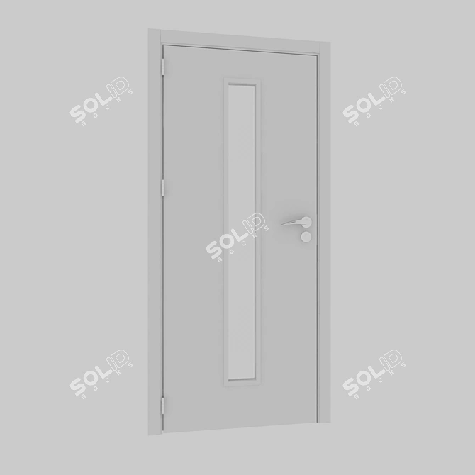 Elegant Glass-Centered Interior Door 3D model image 2