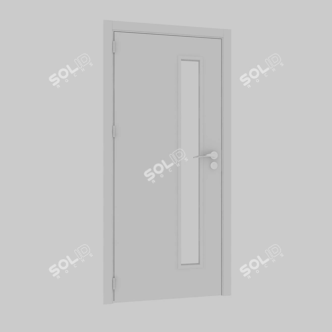 Elegant Glass-Panel Door 3D model image 2