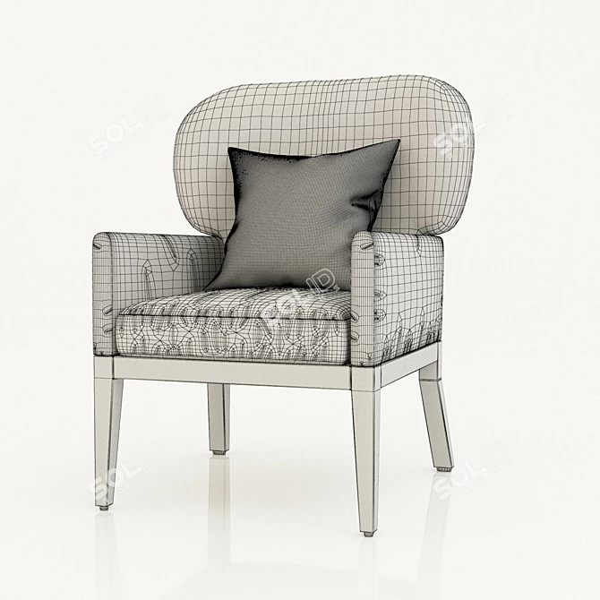 Kasba Wing Chair: Perfect Blend of Style and Comfort! 3D model image 3