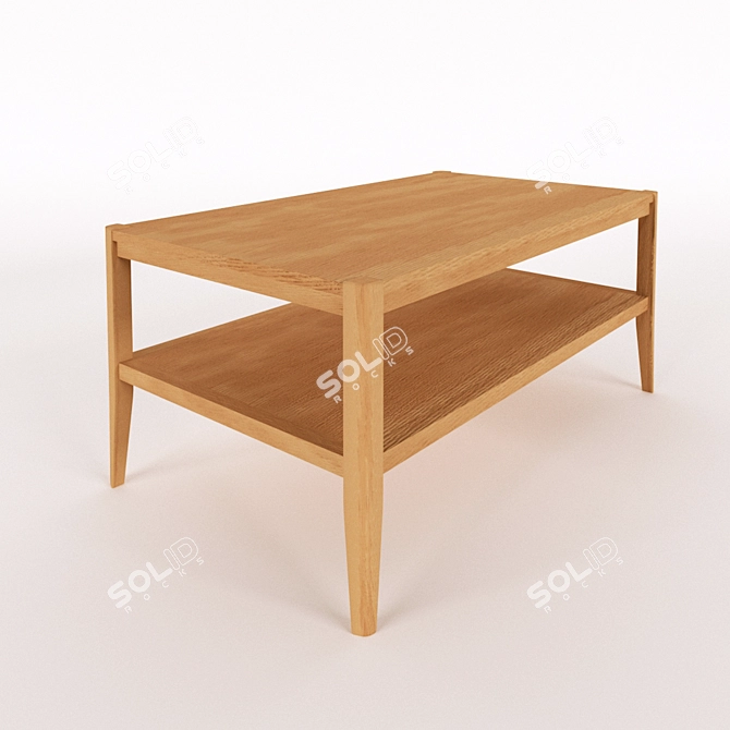 Compact Oak Coffee Table 3D model image 2