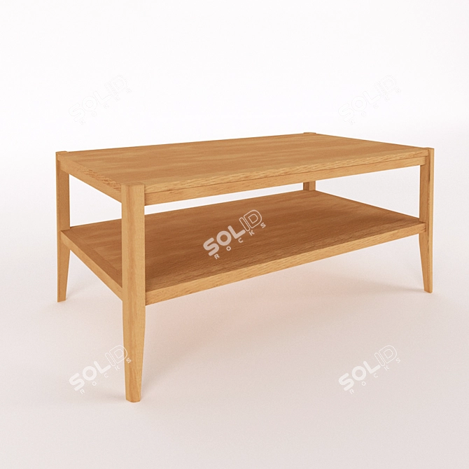 Compact Oak Coffee Table 3D model image 3