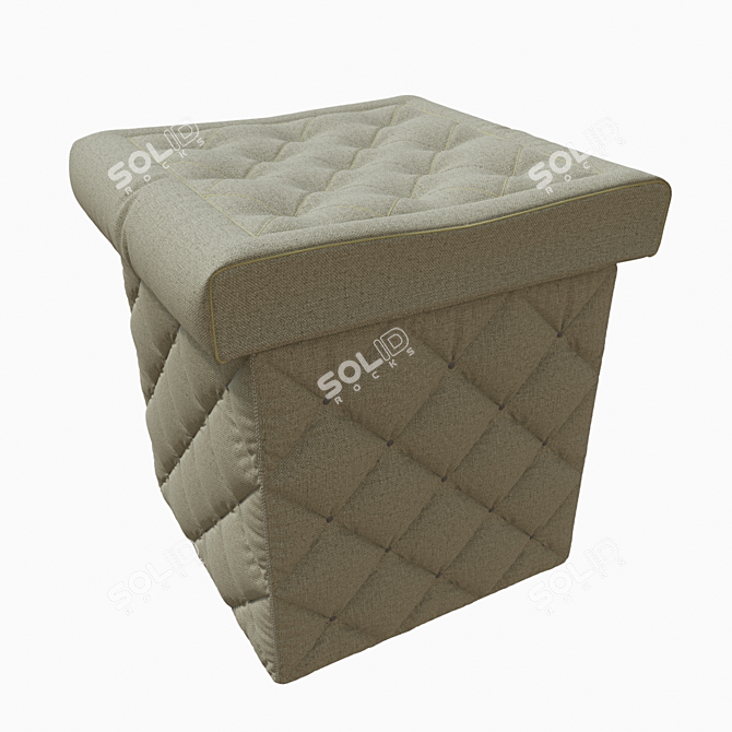 Classic Style 3D Ottoman 3D model image 1