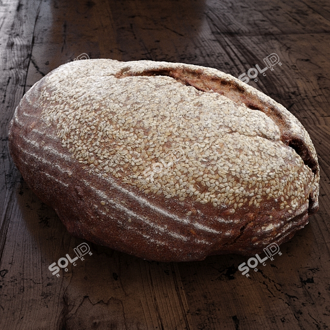 Rustic Harvest Farmer's Bread 3D model image 1