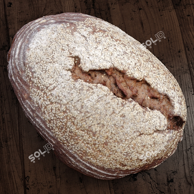 Rustic Harvest Farmer's Bread 3D model image 2