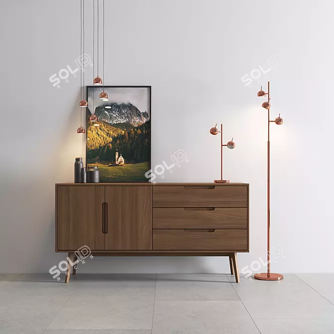 Austin Floor Lamp: Sleek and Stylish Lighting 3D model image 1