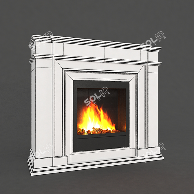 Elegant Lepgrand Fireplace Portal 3D model image 2