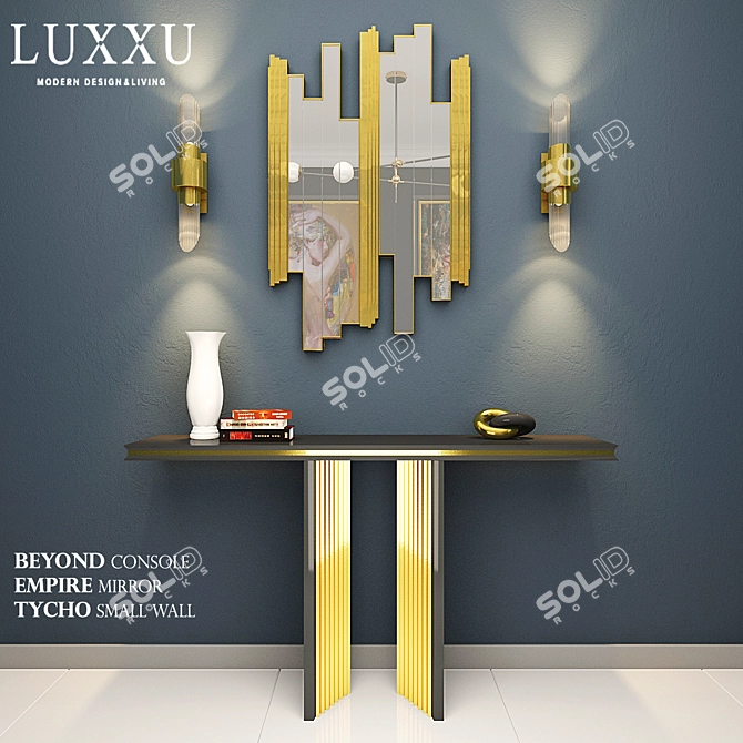 Luxxu Collection: Beyond Console, Empire Mirror, Tycho Small Wall 3D model image 1