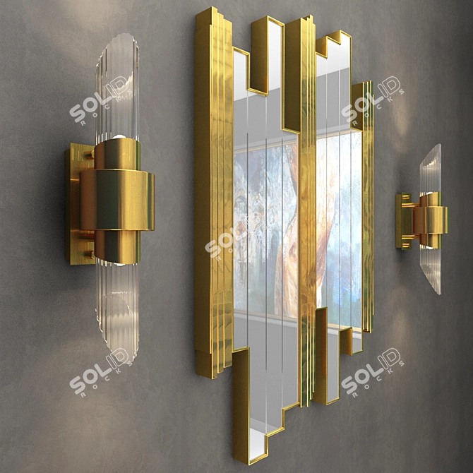 Luxxu Collection: Beyond Console, Empire Mirror, Tycho Small Wall 3D model image 2