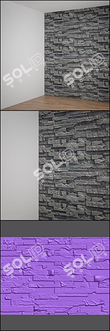 Multifunctional Stone Wall: UV Mapped, V-Ray Render, Various Formats 3D model image 2