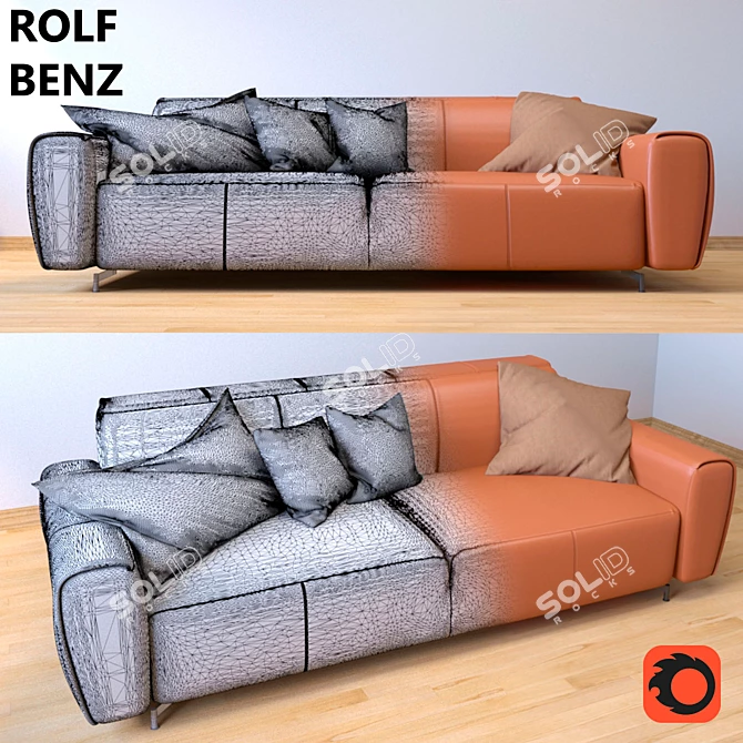 Luxurious Rolf Benz Teno Sofa 3D model image 2