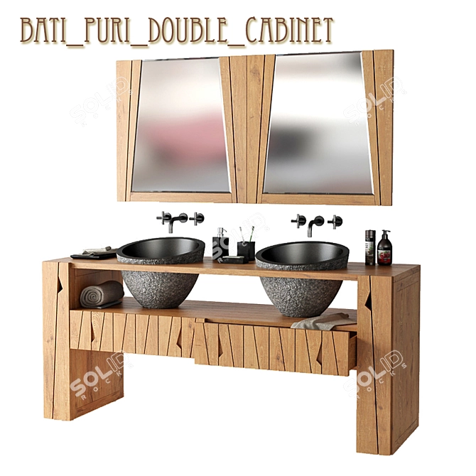 Bati PURI Double Cabinet Set 3D model image 1