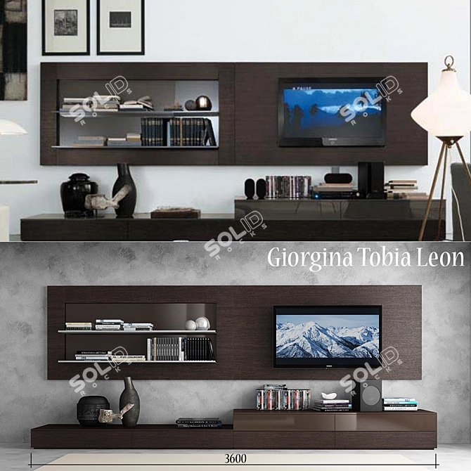 Jesse Open System: Customizable Italian Wall Units 3D model image 3