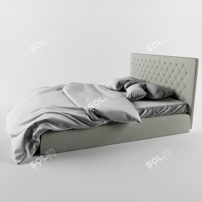 Bonaldo Modern King Size Bed 3D model image 2