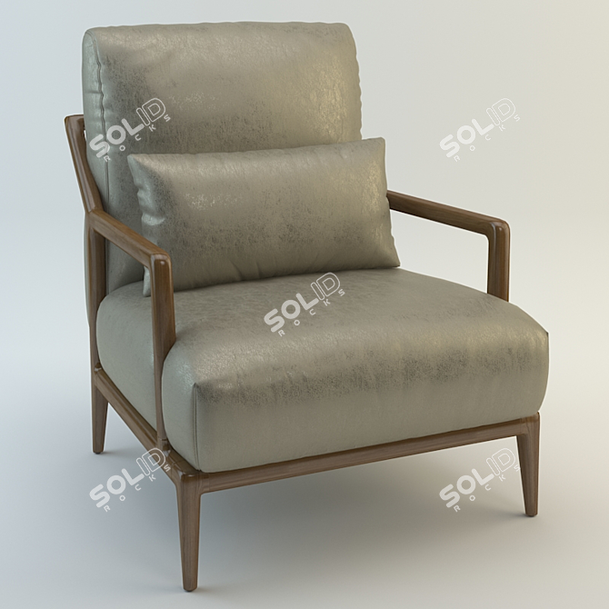 Elegant Indigo Armchair by Philipp Selva 3D model image 1