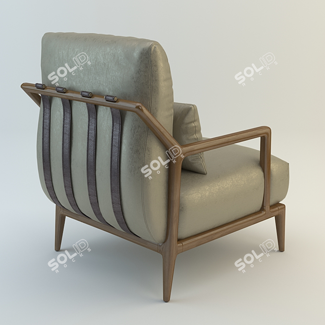 Elegant Indigo Armchair by Philipp Selva 3D model image 2