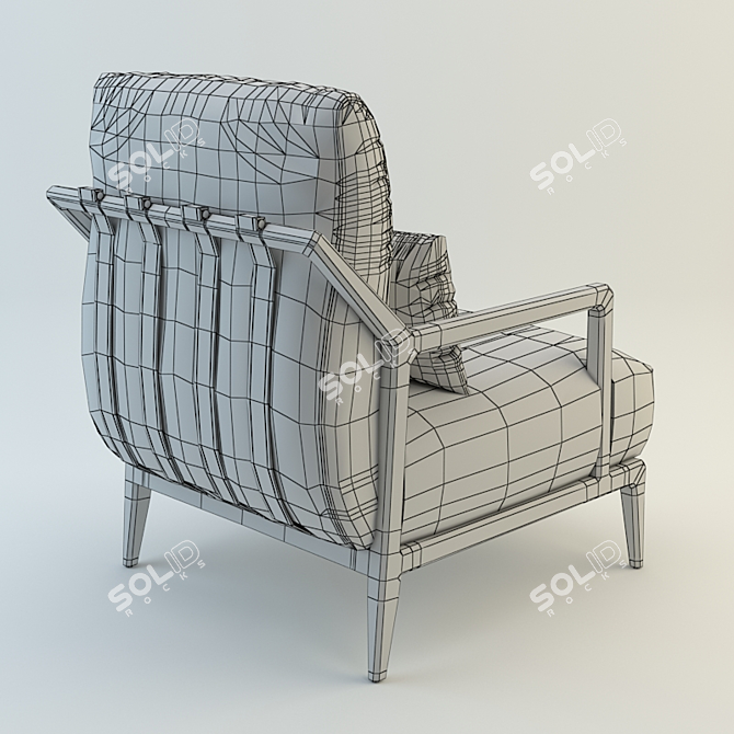 Elegant Indigo Armchair by Philipp Selva 3D model image 3