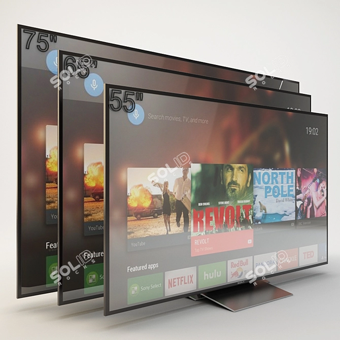 Sony X930D X940D 4K HDR TV 3D model image 2