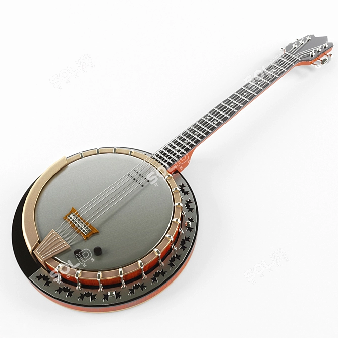 Authentic Banjo Instrument 3D model image 1