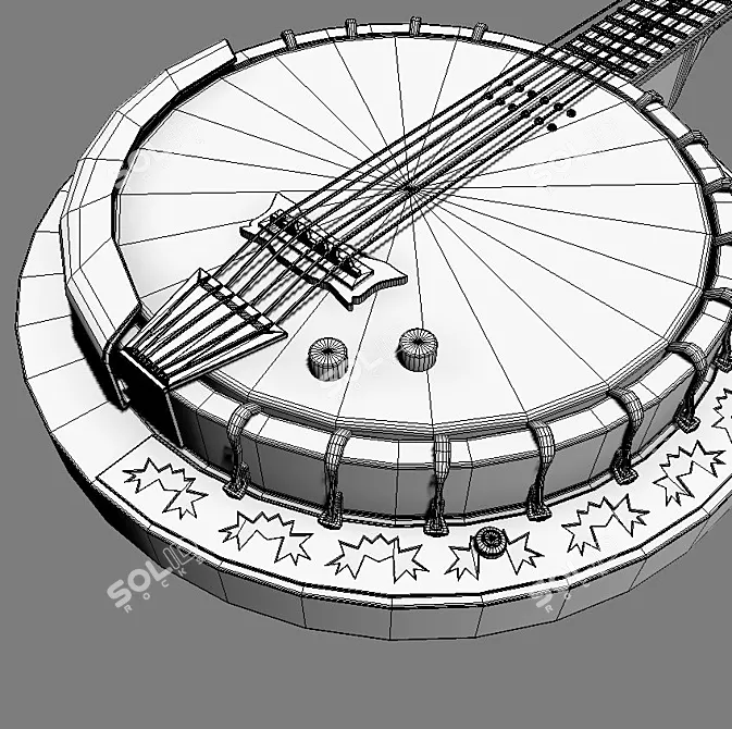 Authentic Banjo Instrument 3D model image 3