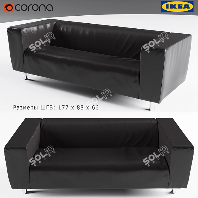 Title: KLIPPAN Double Room Sofa by Ikea 3D model image 1