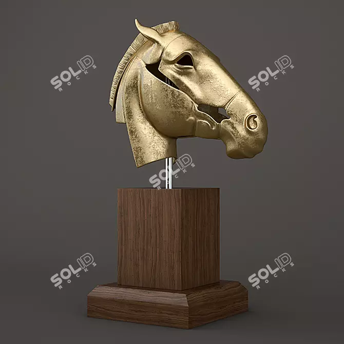 Graceful Equestrian Art Sculpture 3D model image 1