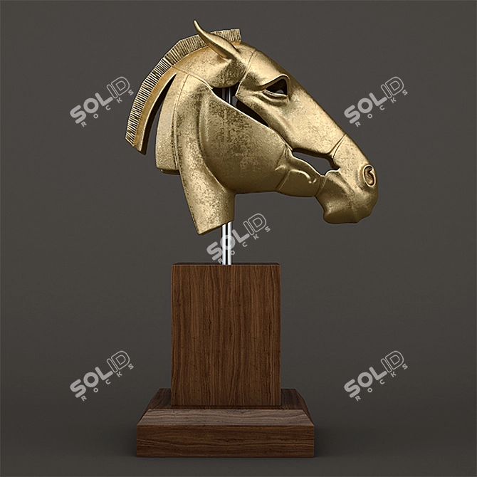 Graceful Equestrian Art Sculpture 3D model image 2