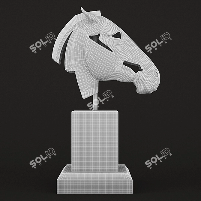 Graceful Equestrian Art Sculpture 3D model image 3